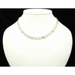 TIFFANY Co Combination Chain Necklace Yellow Gold Sterling Silver